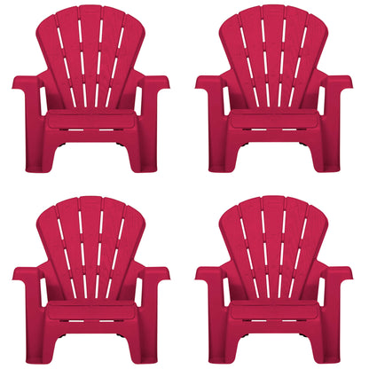Garden Chairs - Red 4 Pack